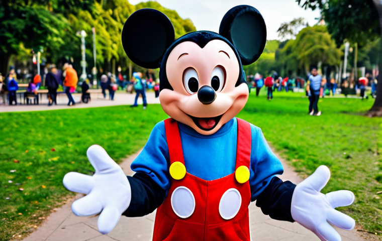 **

"A young child wearing Mickey Mouse gloves, fully clothed in a playful outfit, playing in a vibrant park with other children in the background, safe for work, appropriate content, perfect anatomy, correct proportions, well-formed hands, proper finger count, natural body proportions, professional, family-friendly."

**